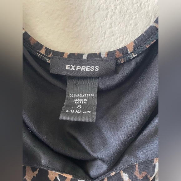 Express cheetah leopard brown and tan vintage y2k tank top loose fit blouse - Picture 2 of 3